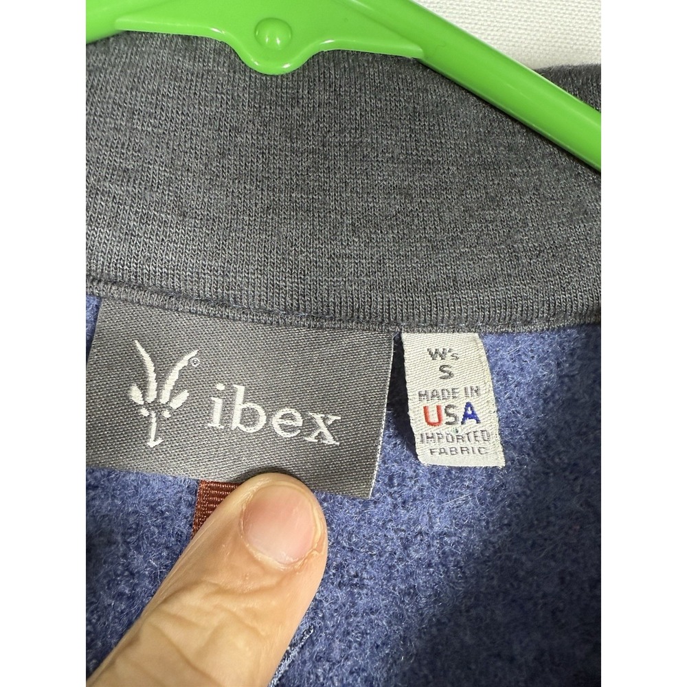 Ibex 100% New Wool Jacket Womens Small Blue Full Zip Pockets Warm Vintage - Picture 3 of 6
